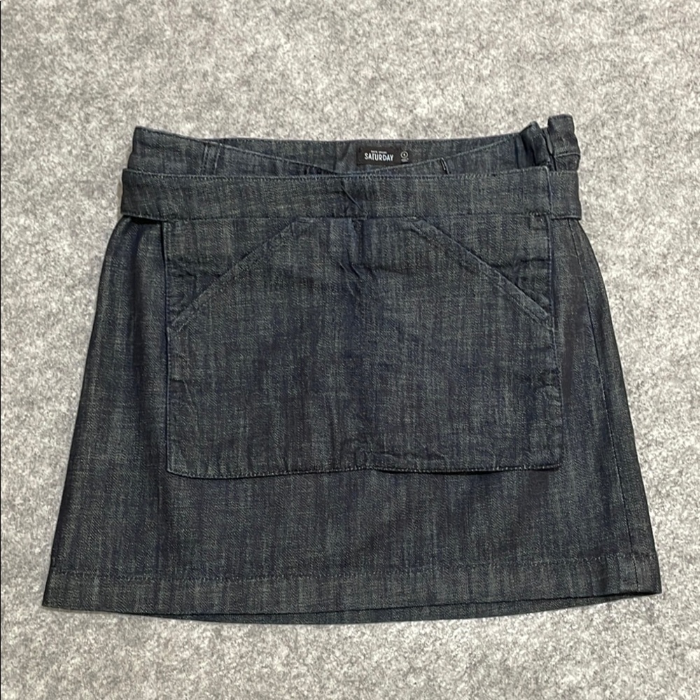 Kate Spade Grey A-Line Mini Skirt with Detachable Apron